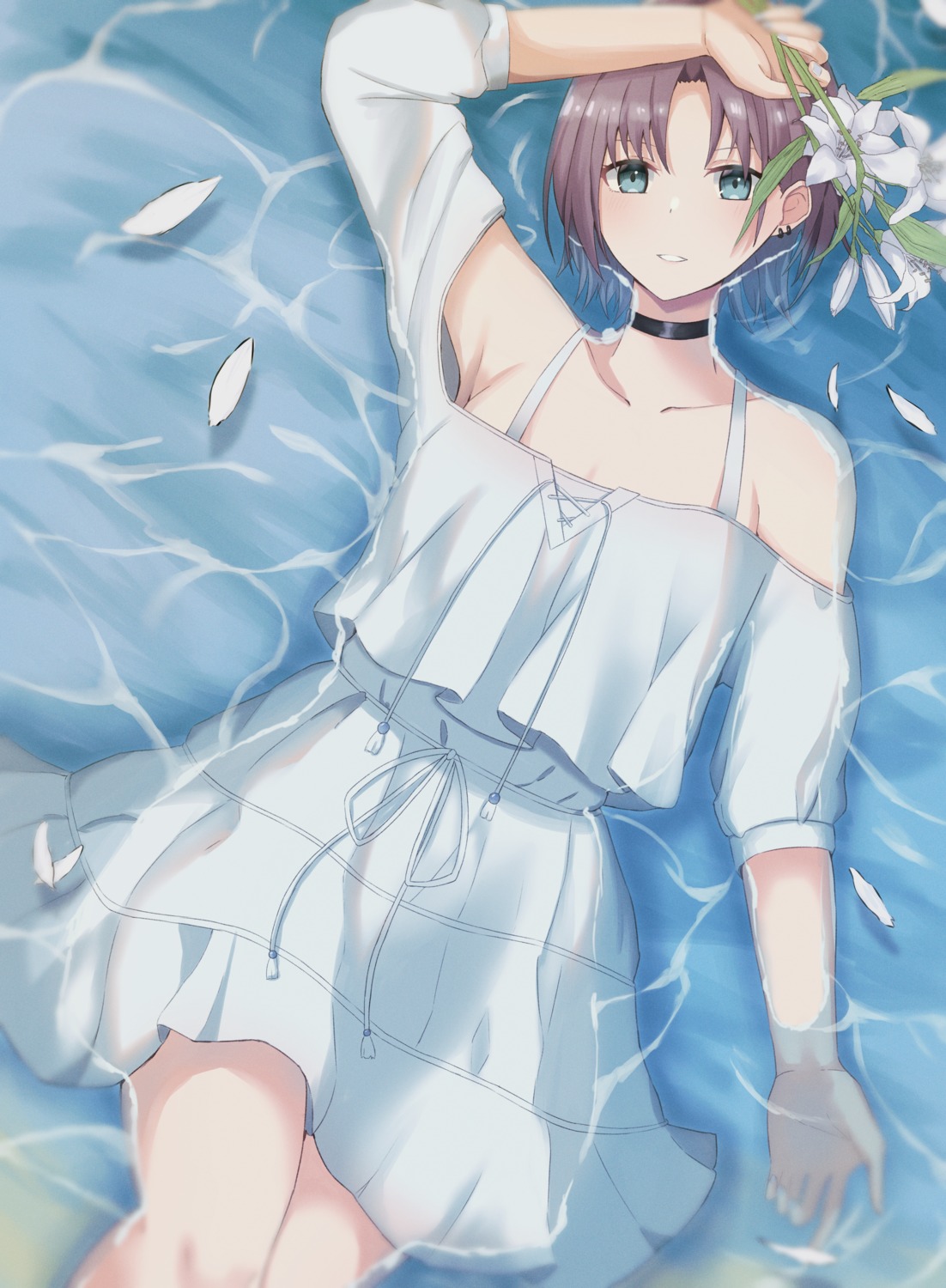 777nasu asakura_tooru dress the_idolm@ster the_idolm@ster_shiny_colors wet