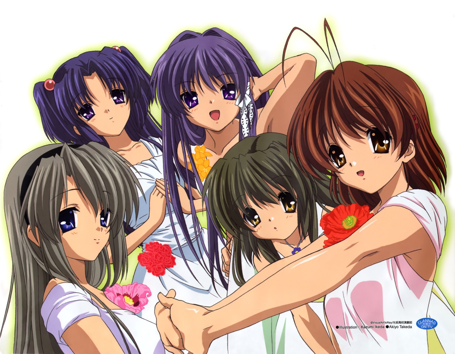 clannad fujibayashi_kyou furukawa_nagisa ibuki_fuuko ichinose_kotomi ikeda_kazumi sakagami_tomoyo