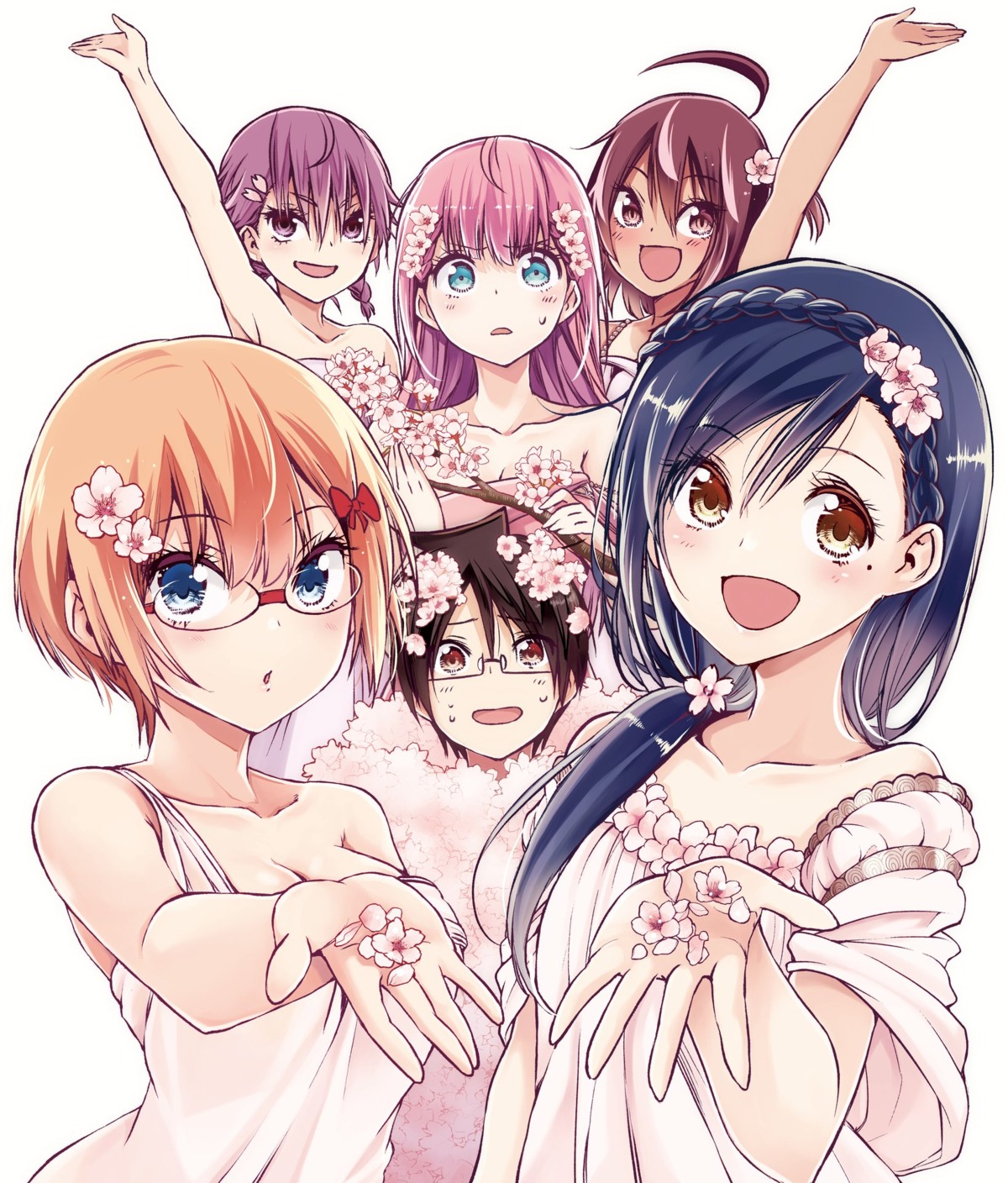 bokutachi_wa_benkyou_ga_dekinai cleavage dress furuhashi_fumino kirisu_mafuyu kominami_asumi megane ogata_rizu takemoto_uruka tsutsui_taishi yuiga_nariyuki