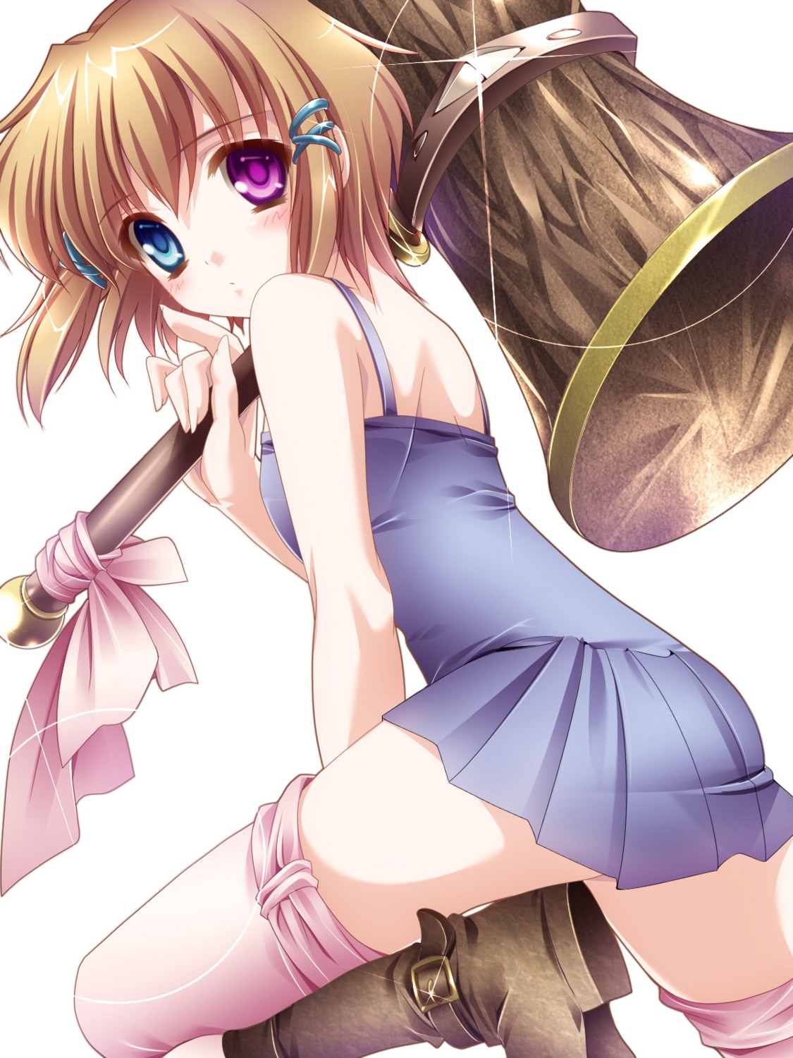 dress heterochromia monety thighhighs weapon