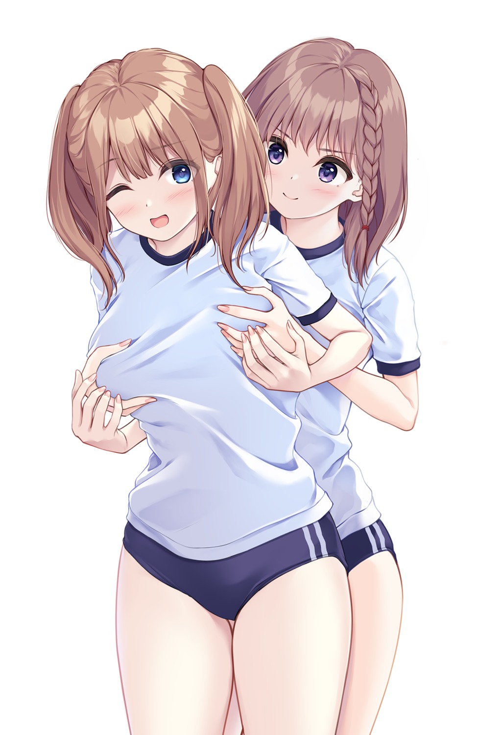 breast_grab buruma gym_uniform pasdar yuri