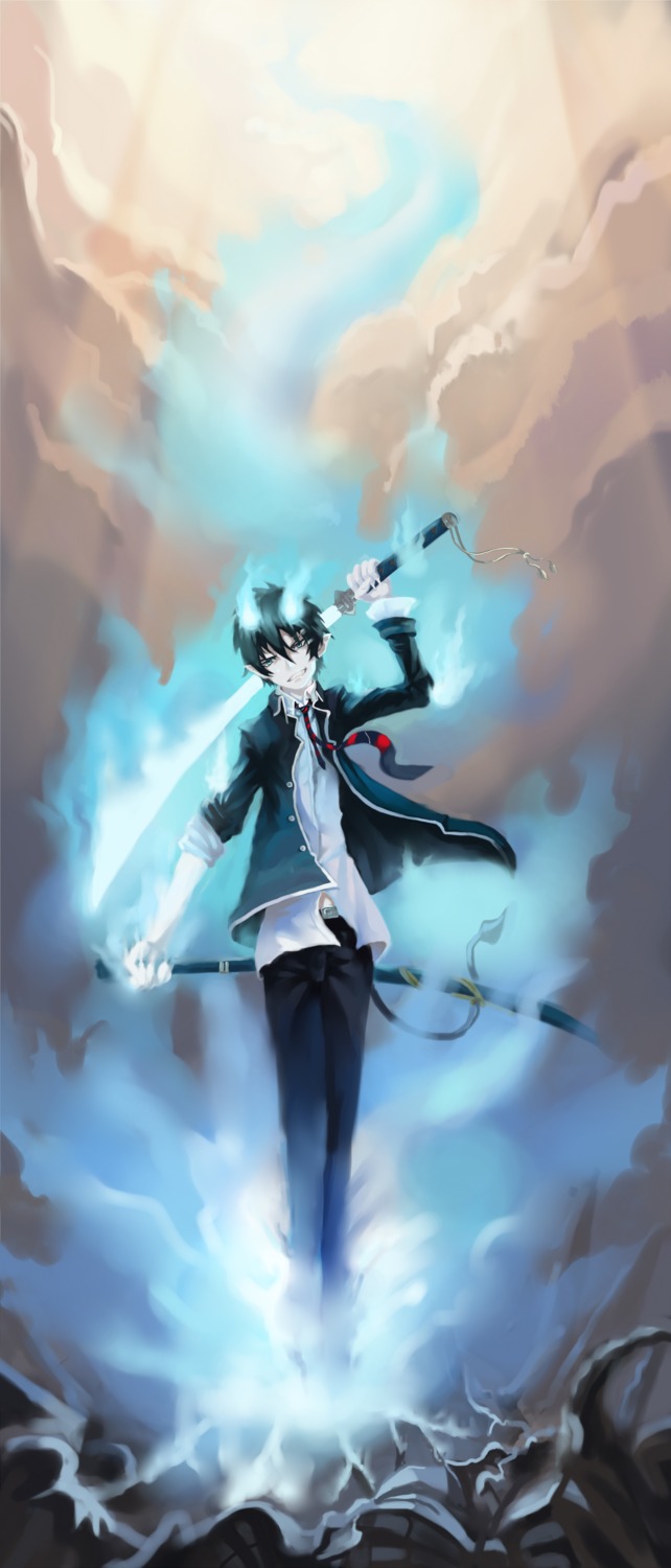 ao_no_exorcist male okumura_rin sword tagme