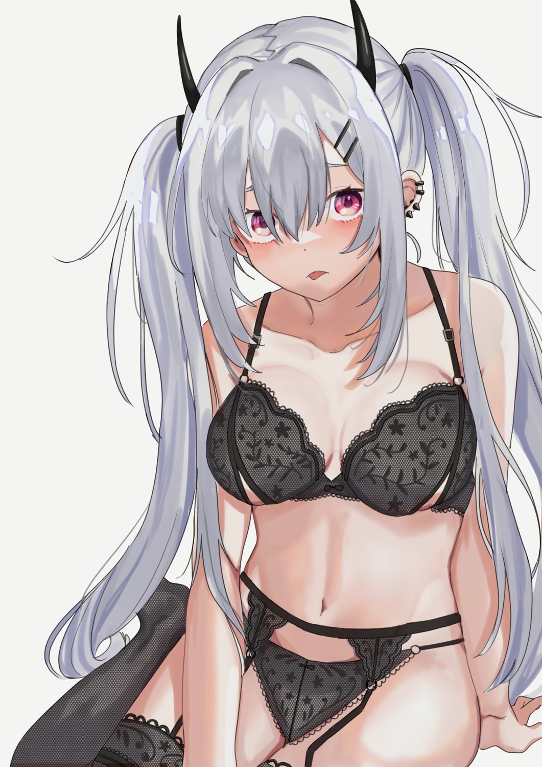 bra garter_belt gomo horns lingerie pantsu stockings thighhighs