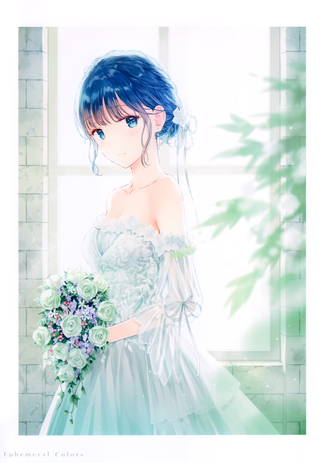 dress hiten hitenkei no_bra see_through wedding_dress