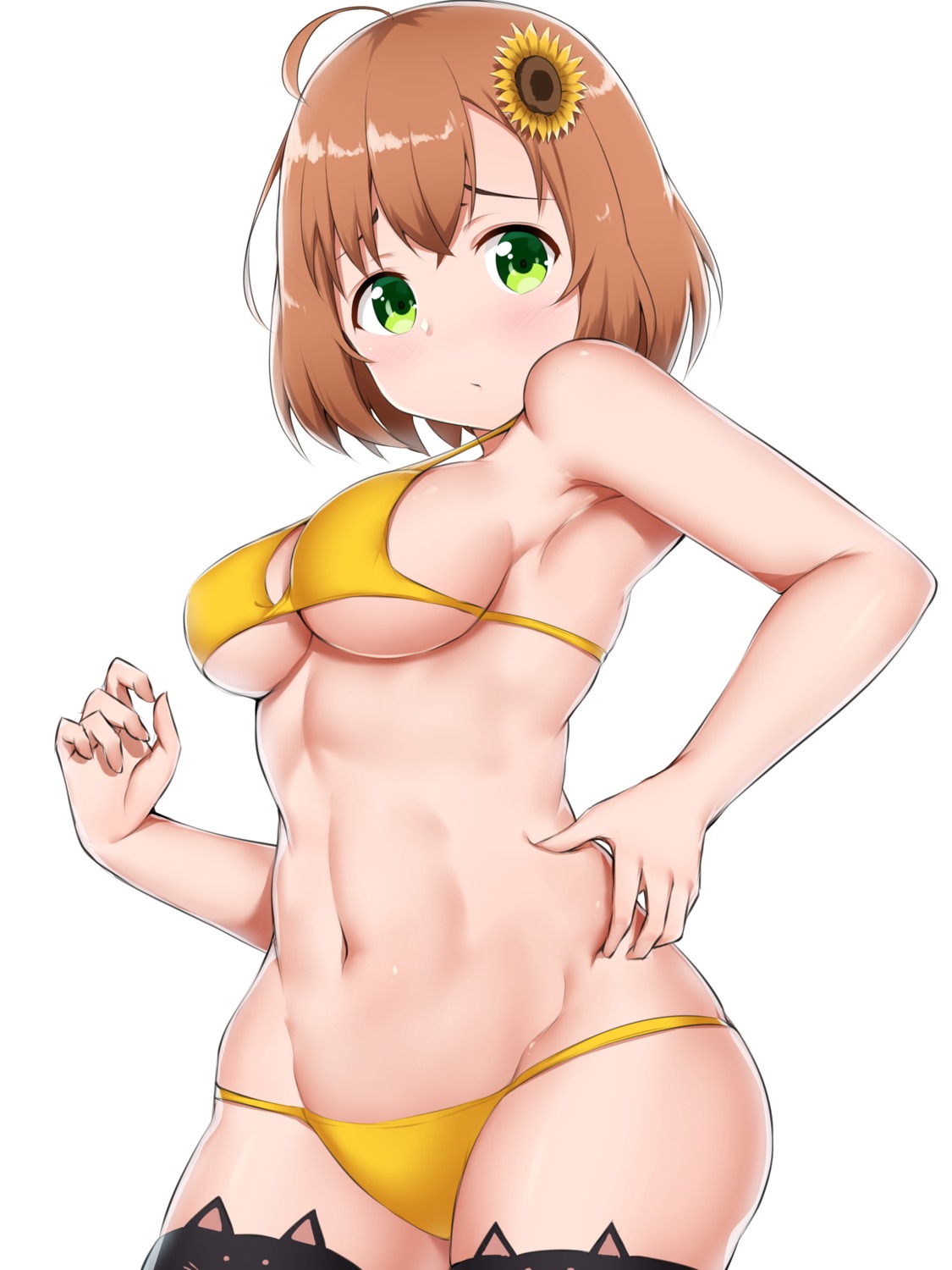 bikini honma_himawari kirikan nijisanji nijisanji_gamers swimsuits thighhighs