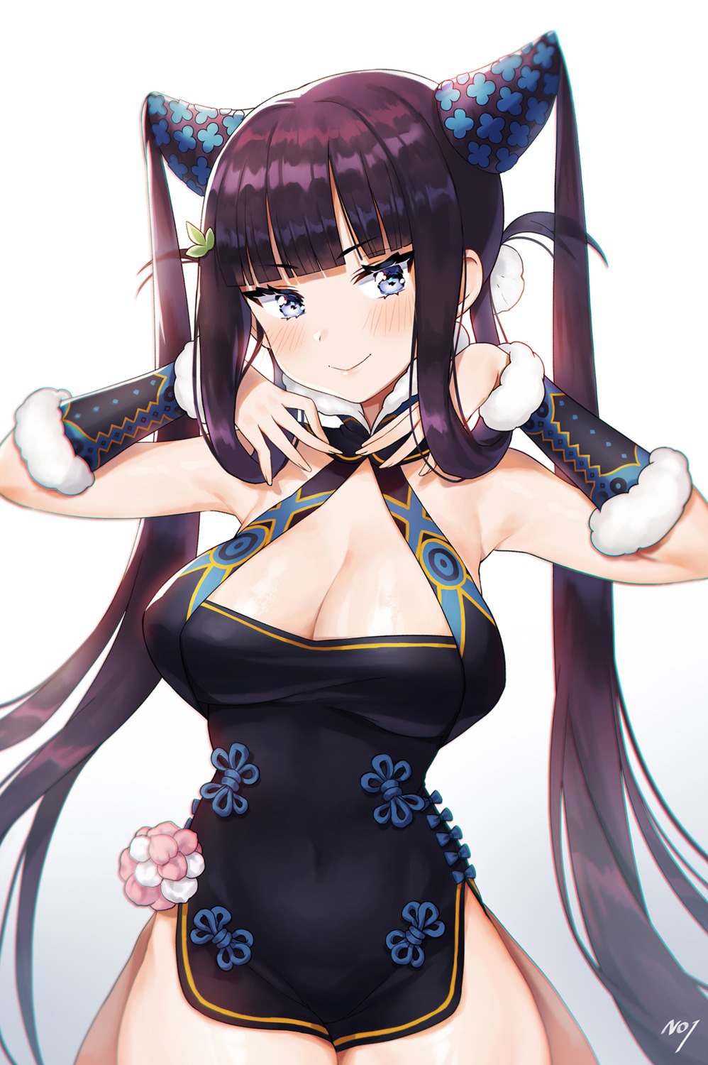 asian_clothes cleavage fate/grand_order horns noixen yang_guifei_(fate/grand_order)