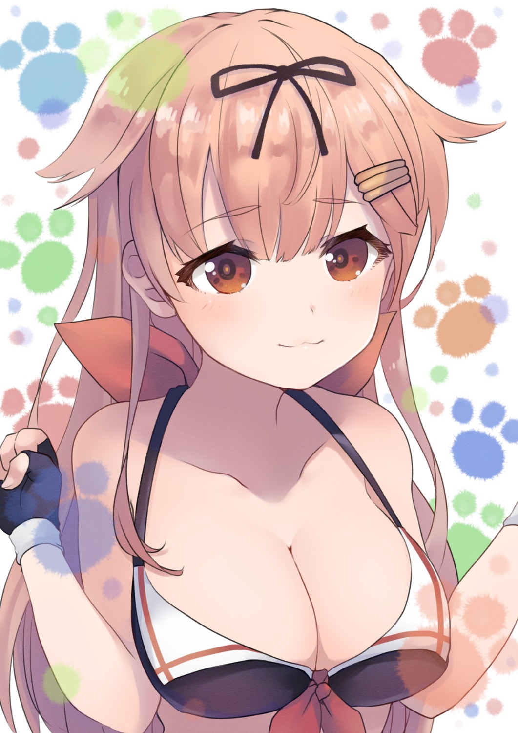 bikini_top cleavage dyson_(edaokunnsaikouya) kantai_collection swimsuits yuudachi_(kancolle)