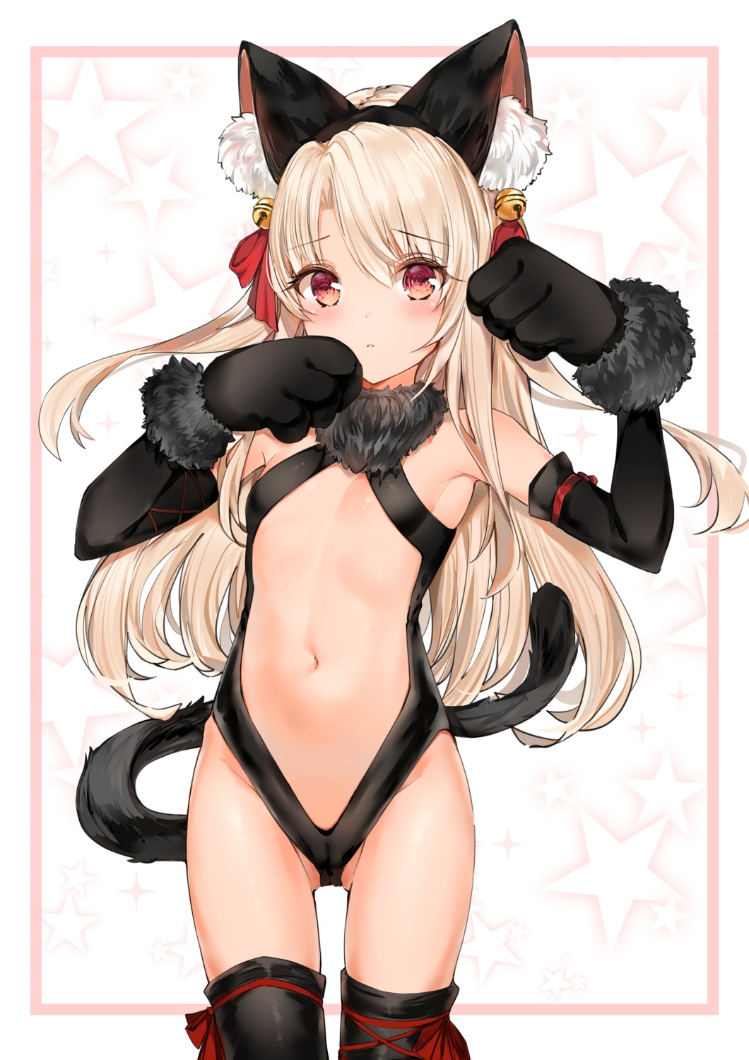 animal_ears cameltoe fate/kaleid_liner_prisma_illya fate/stay_night illyasviel_von_einzbern leotard loli nekomimi no_bra tail thighhighs yukineko1018