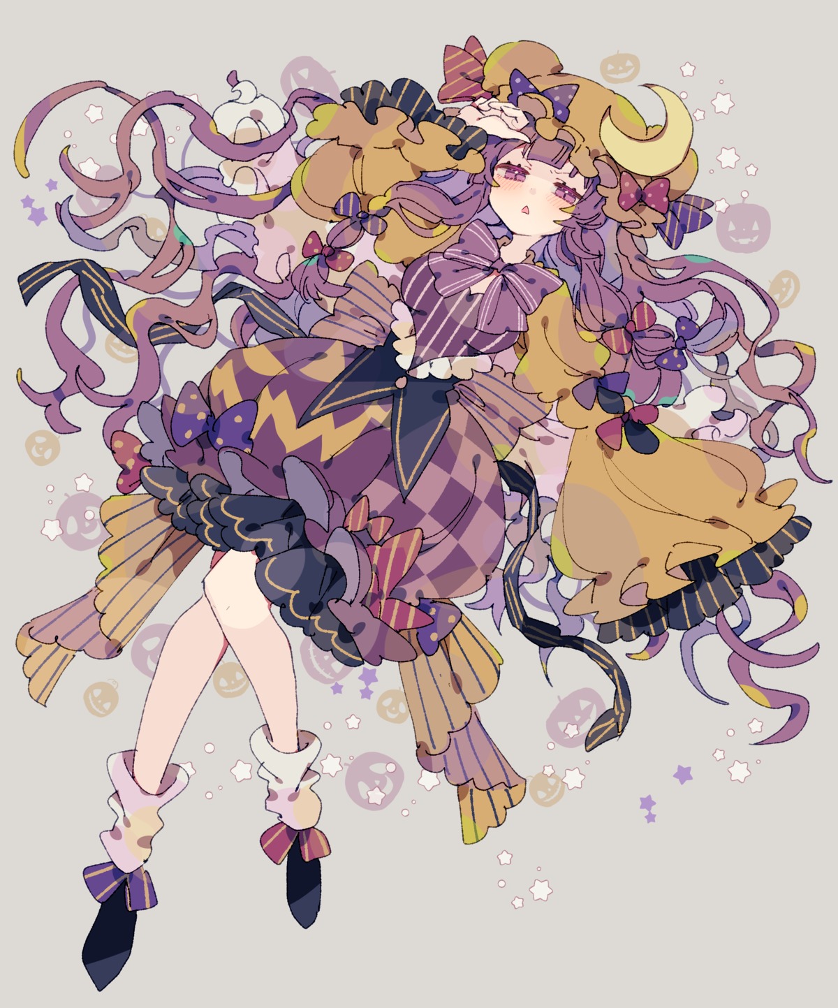 animal_ears dress halloween nikorashika patchouli_knowledge touhou