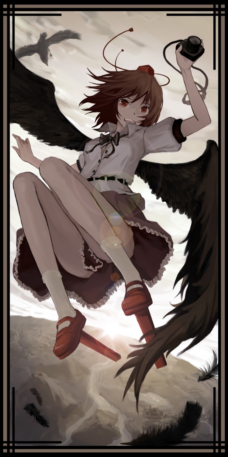 g_scream shameimaru_aya touhou wings