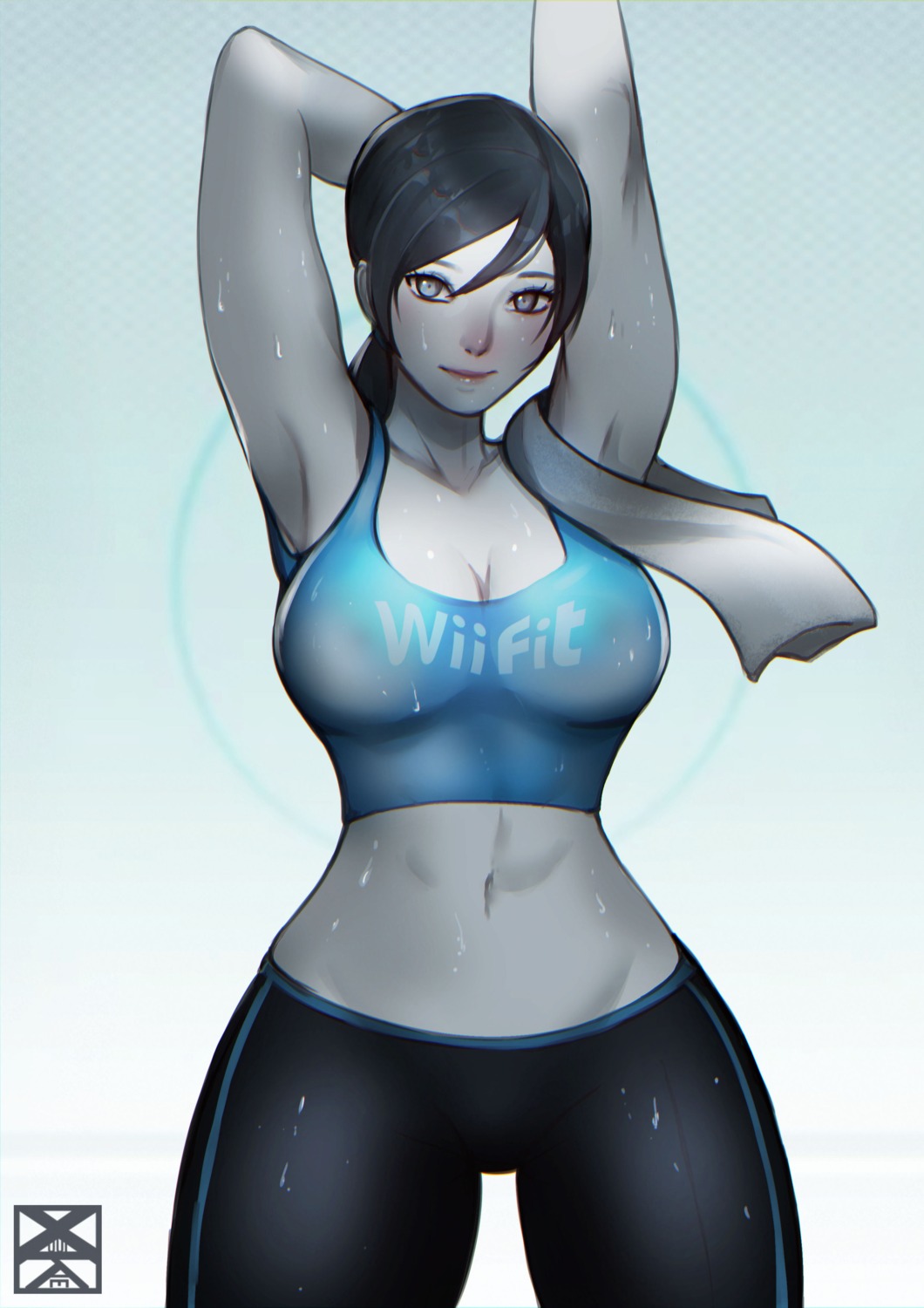 cleavage gym_uniform wii_fit wii_fit_trainer xuuikie_ashe