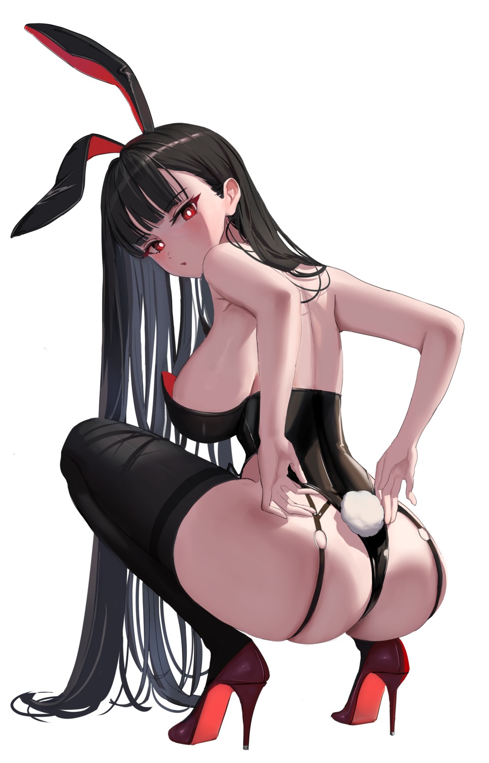 animal_ears ass blue_archive bunny_ears bunny_girl heels jwh8090 no_bra stockings tail thighhighs tsukatsuki_rio