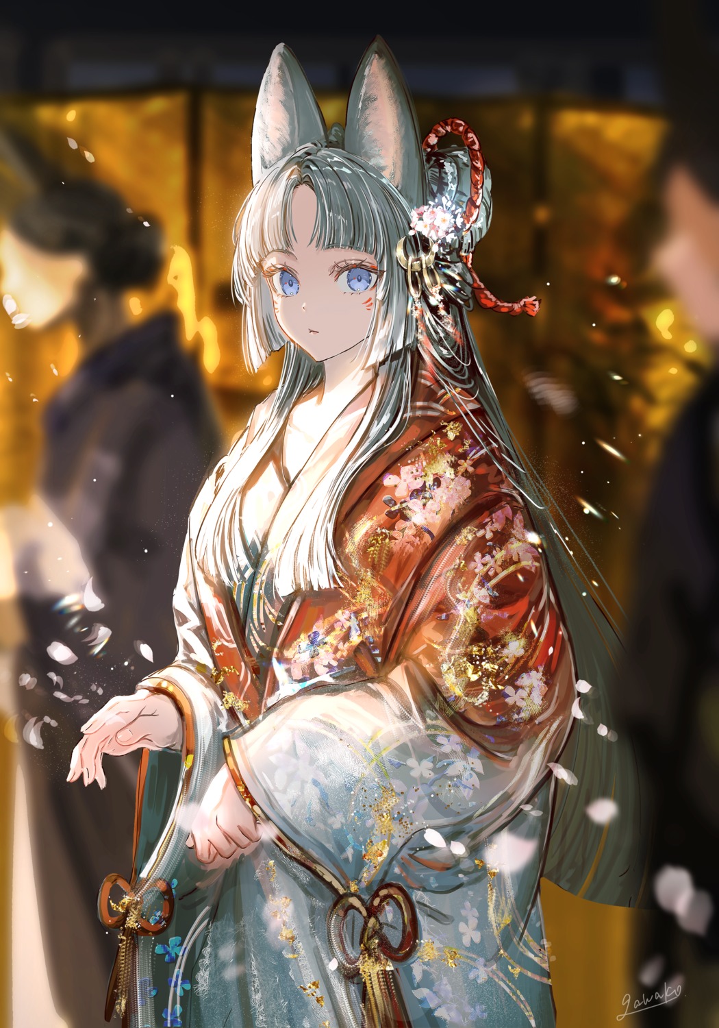 animal_ears gawako kimono kitsune