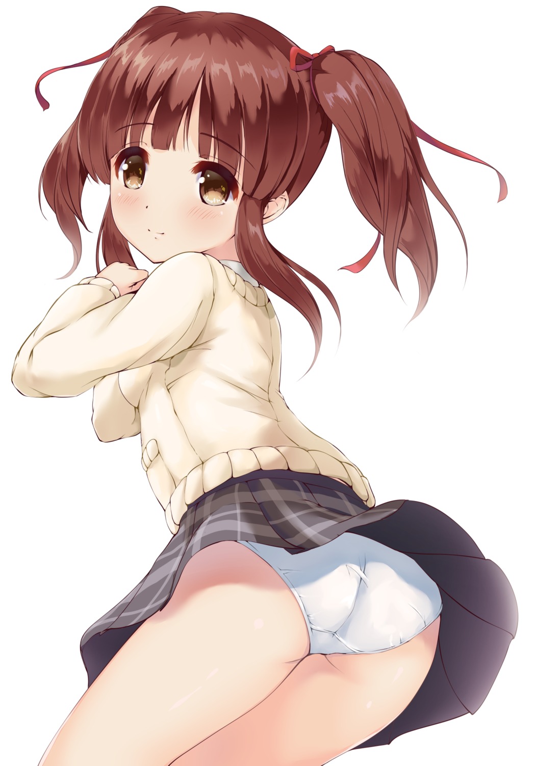 ass kuroba_aki ogata_chieri pantsu skirt_lift sweater the_idolm@ster the_idolm@ster_cinderella_girls