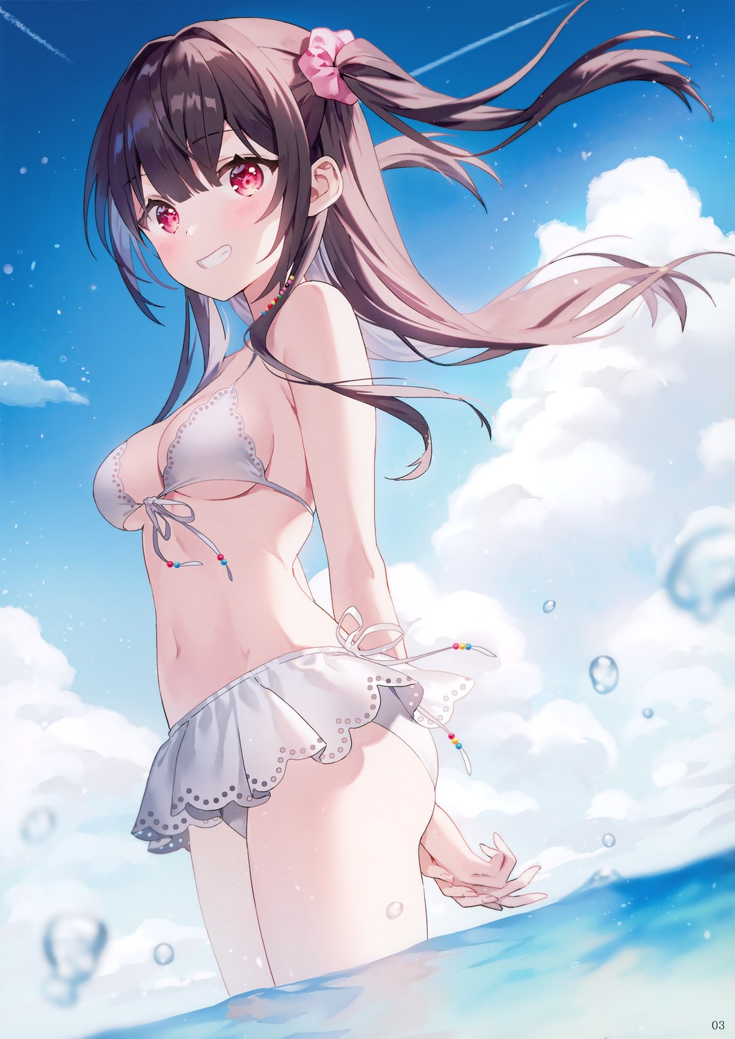 ancotaku bikini sentiment_color swimsuits wet