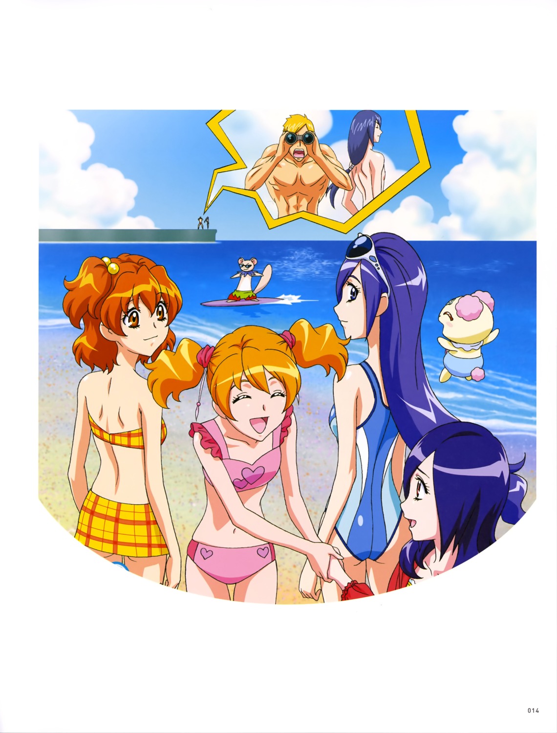 aono_miki ass bikini chiffon_(precure) fresh_pretty_cure! higashi_setsuna kagawa_hisashi megane momozono_love pretty_cure soular swimsuits tarte_(fresh) westar yamabuki_inori