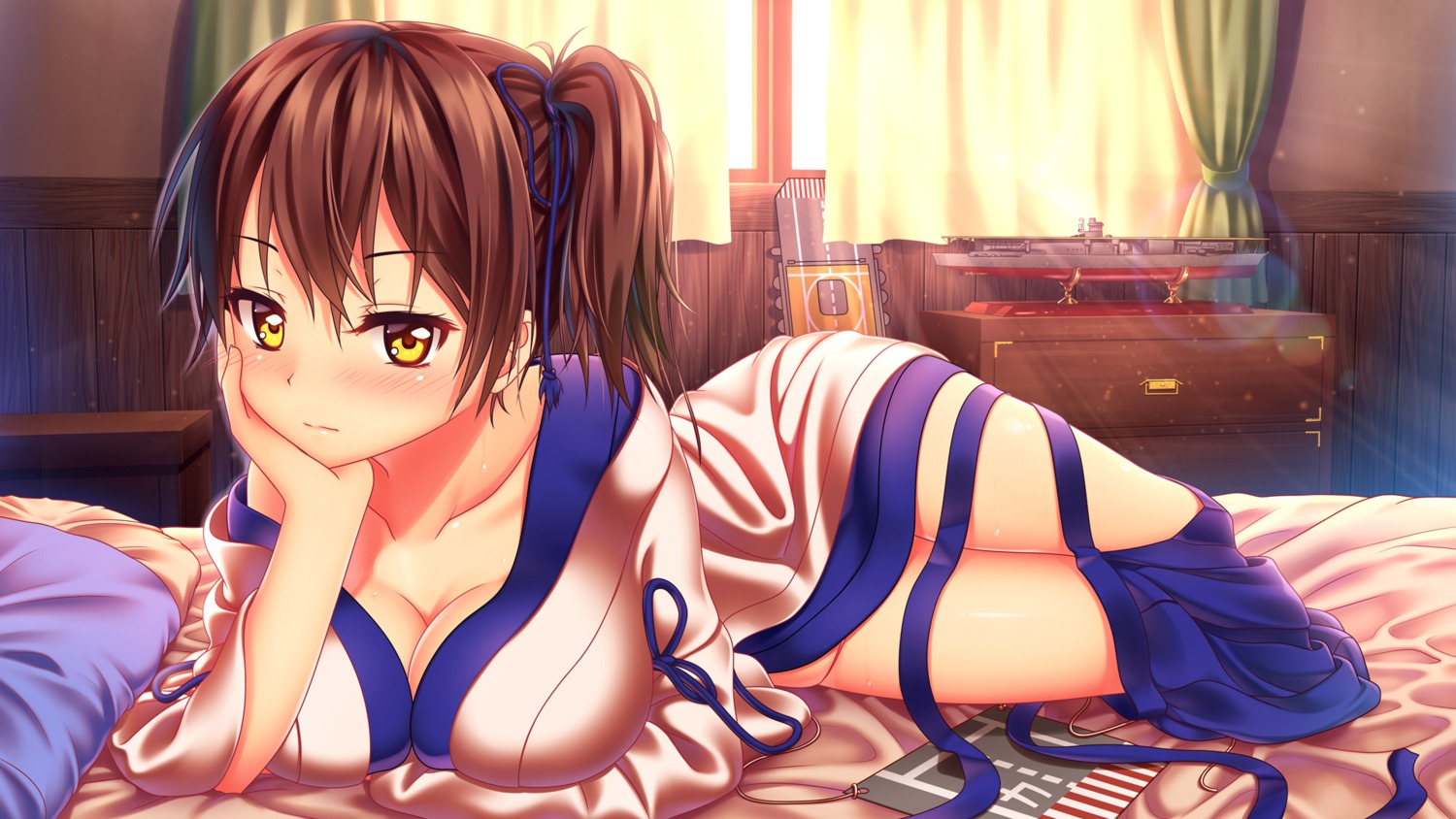 cleavage kaga_(kancolle) kantai_collection nazu-na wallpaper