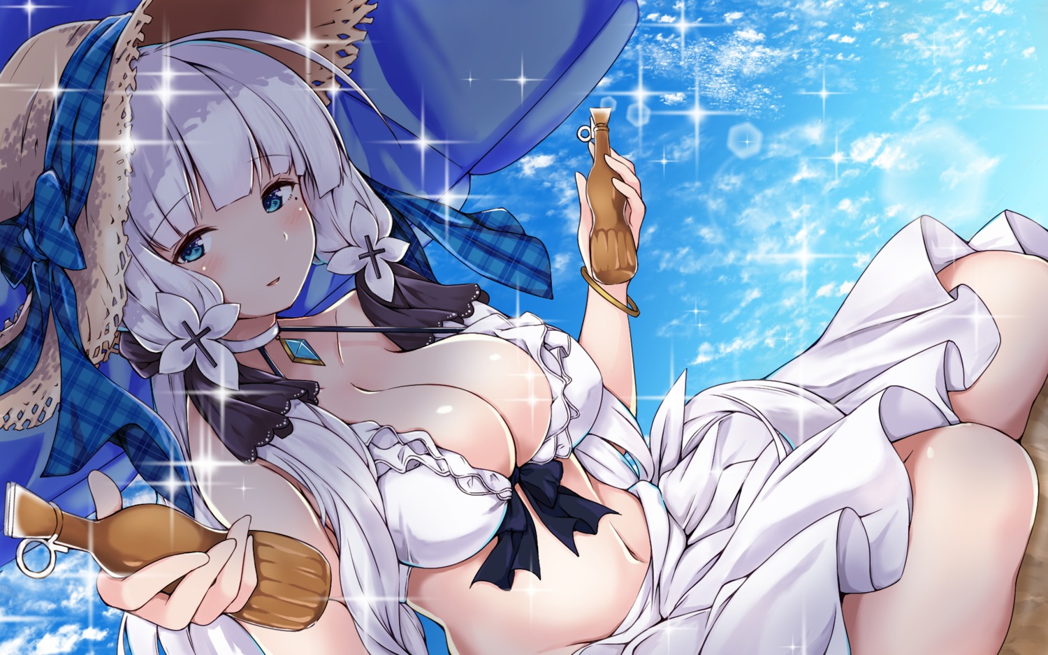 azur_lane bikini_top cleavage illustrious_(azur_lane) mamizu swimsuits wallpaper