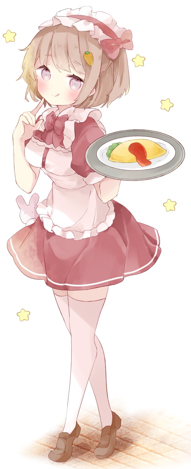 maid thighhighs tsukiyo_(skymint) waitress