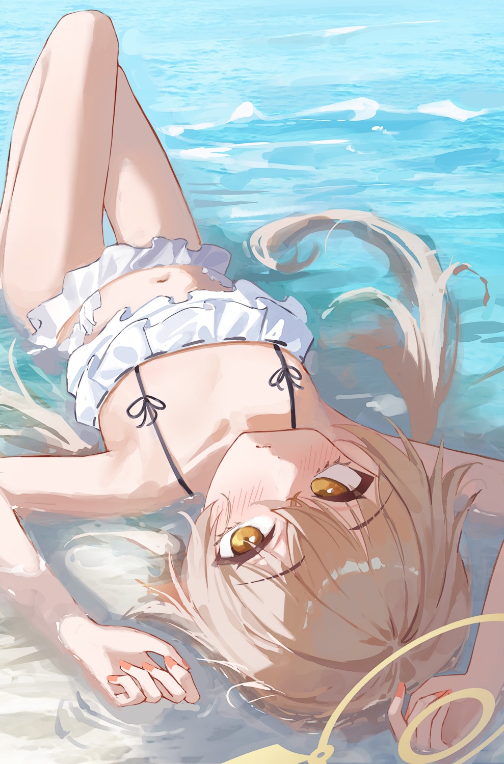 ajitani_hifumi alpha_beast bikini blue_archive halo swimsuits wet