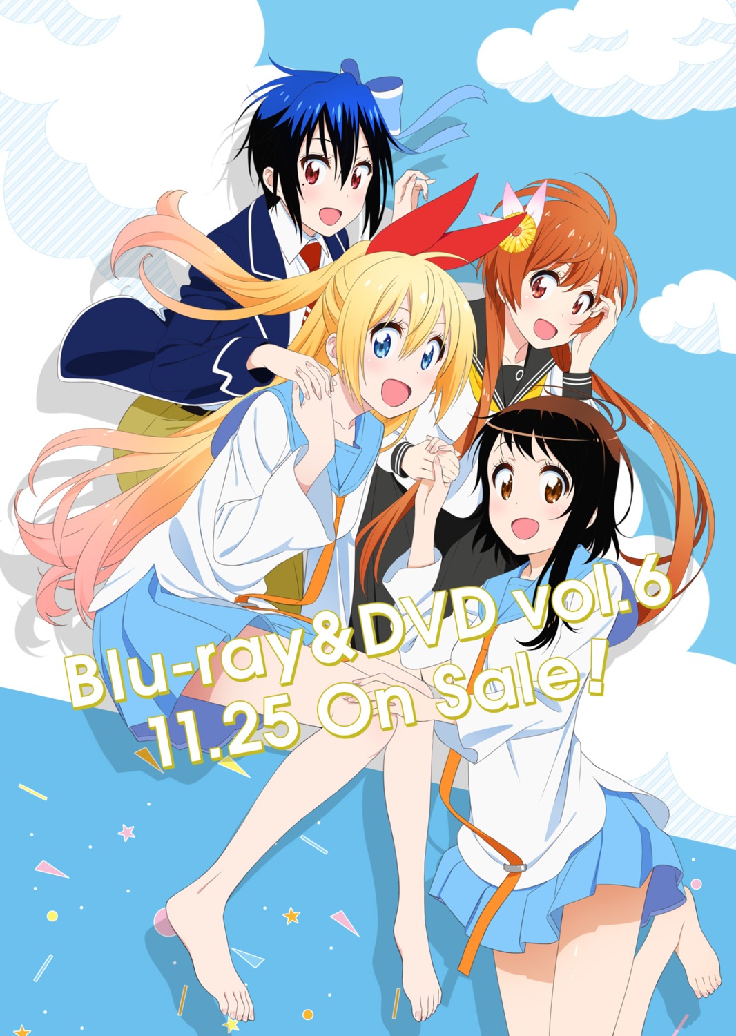 feet kirisaki_chitoge nisekoi onodera_kosaki seifuku tachibana_marika tsugumi_seishirou