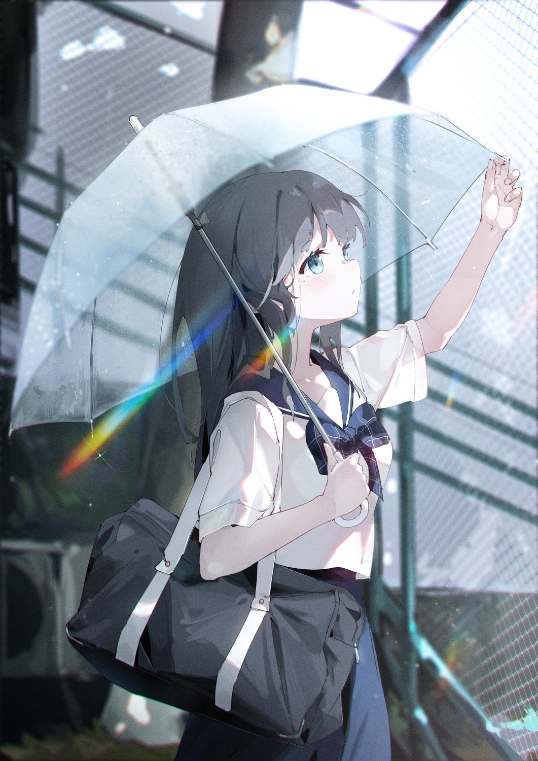 rosem_lin seifuku umbrella