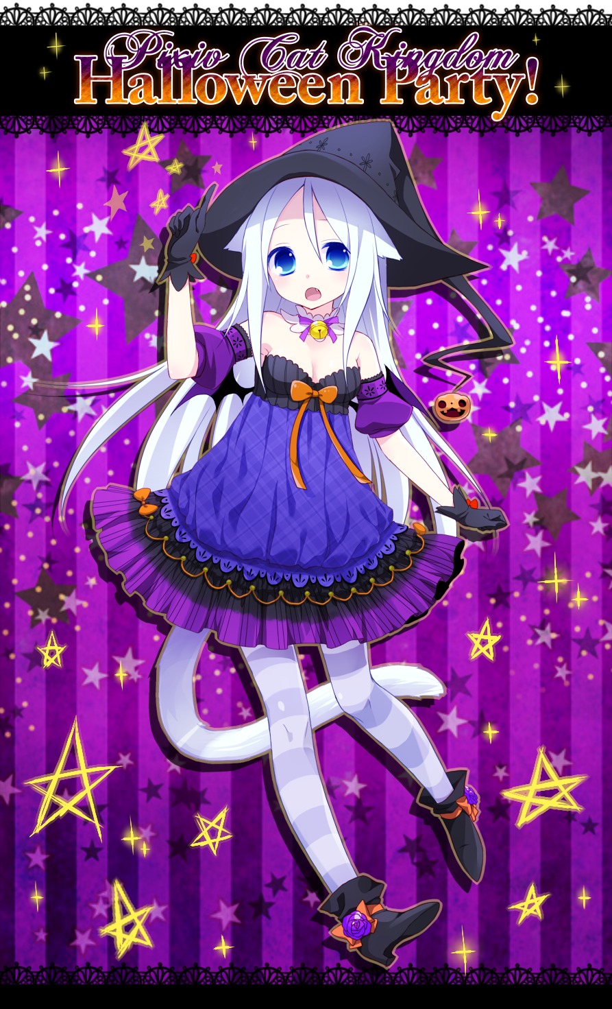 animal_ears cleavage halloween ku pantyhose tail witch