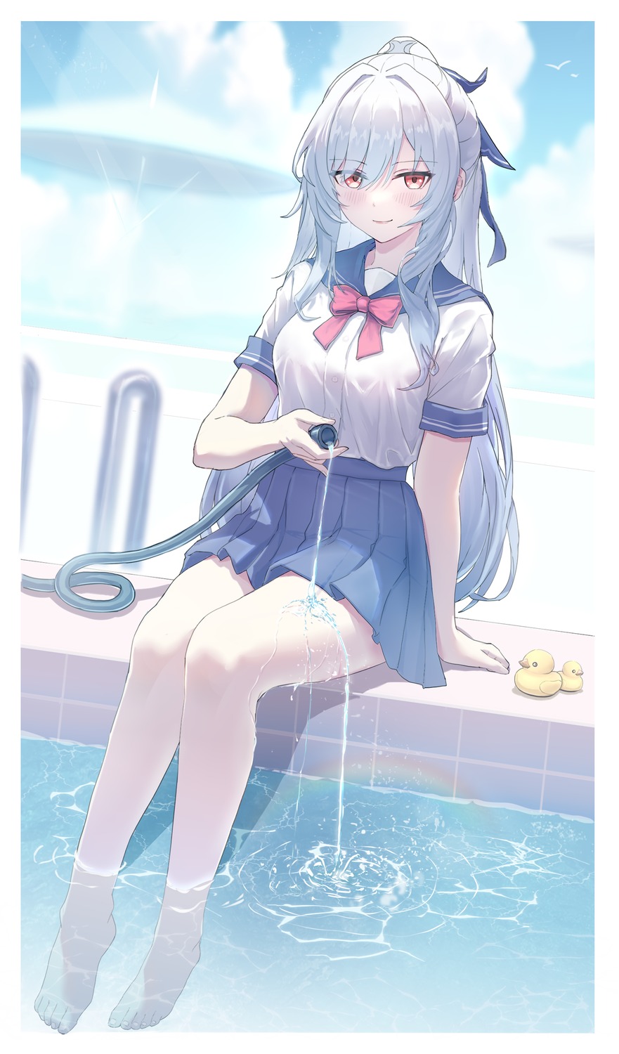 artist_revision honkai:_star_rail jingliu seifuku wangzili_shitoumen wet