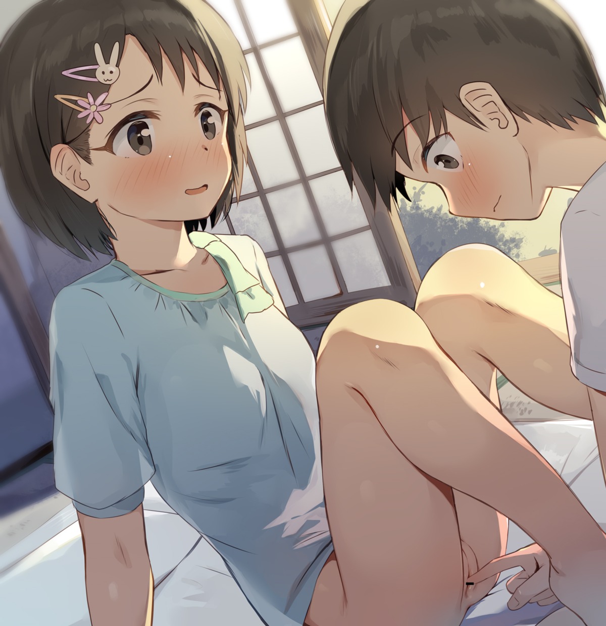 bottomless censored fingering loli pussy sasaki_chie seneto shota the_idolm@ster the_idolm@ster_cinderella_girls the_idolm@ster_cinderella_girls_u149