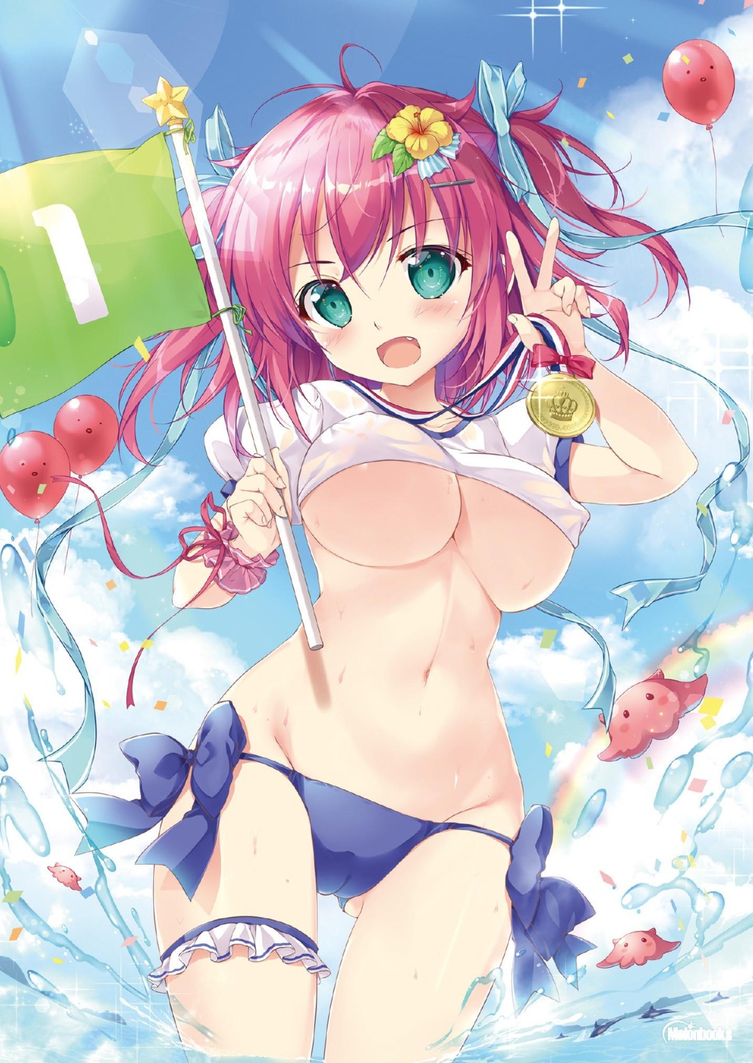 bikini garter mikeou swimsuits underboob