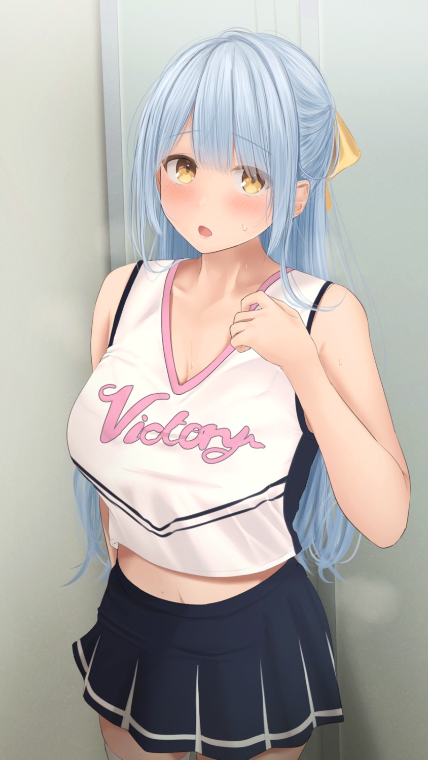 aogami-chan_(ramchi) cheerleader cleavage ramchi thighhighs