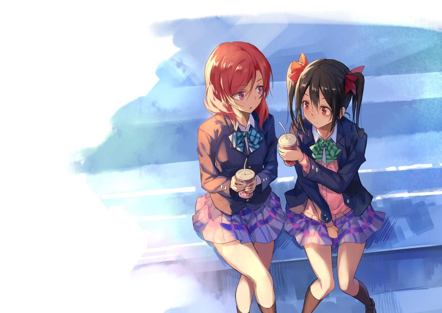 kamisa love_live! love_live!_(series) nishikino_maki seifuku yazawa_nico