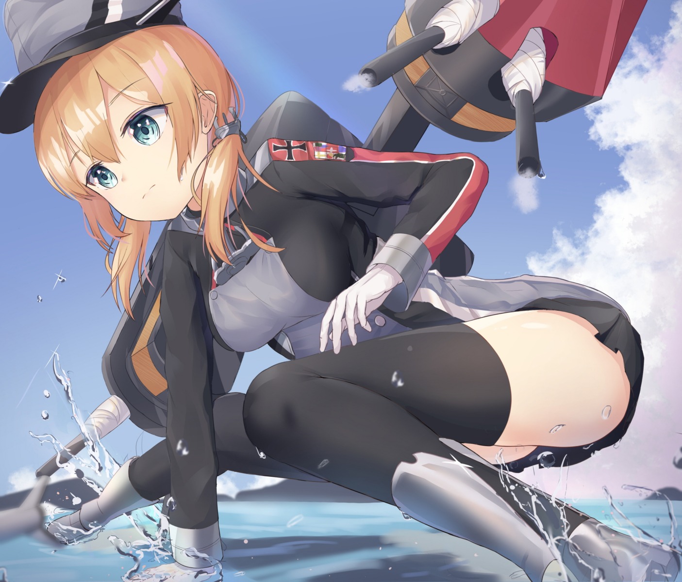 kantai_collection mapi prinz_eugen_(kancolle) thighhighs uniform