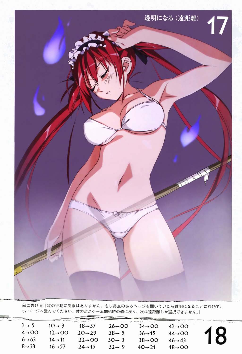 airi bra cleavage erect_nipples pantsu queen's_blade takamura_kazuhiro thighhighs weapon