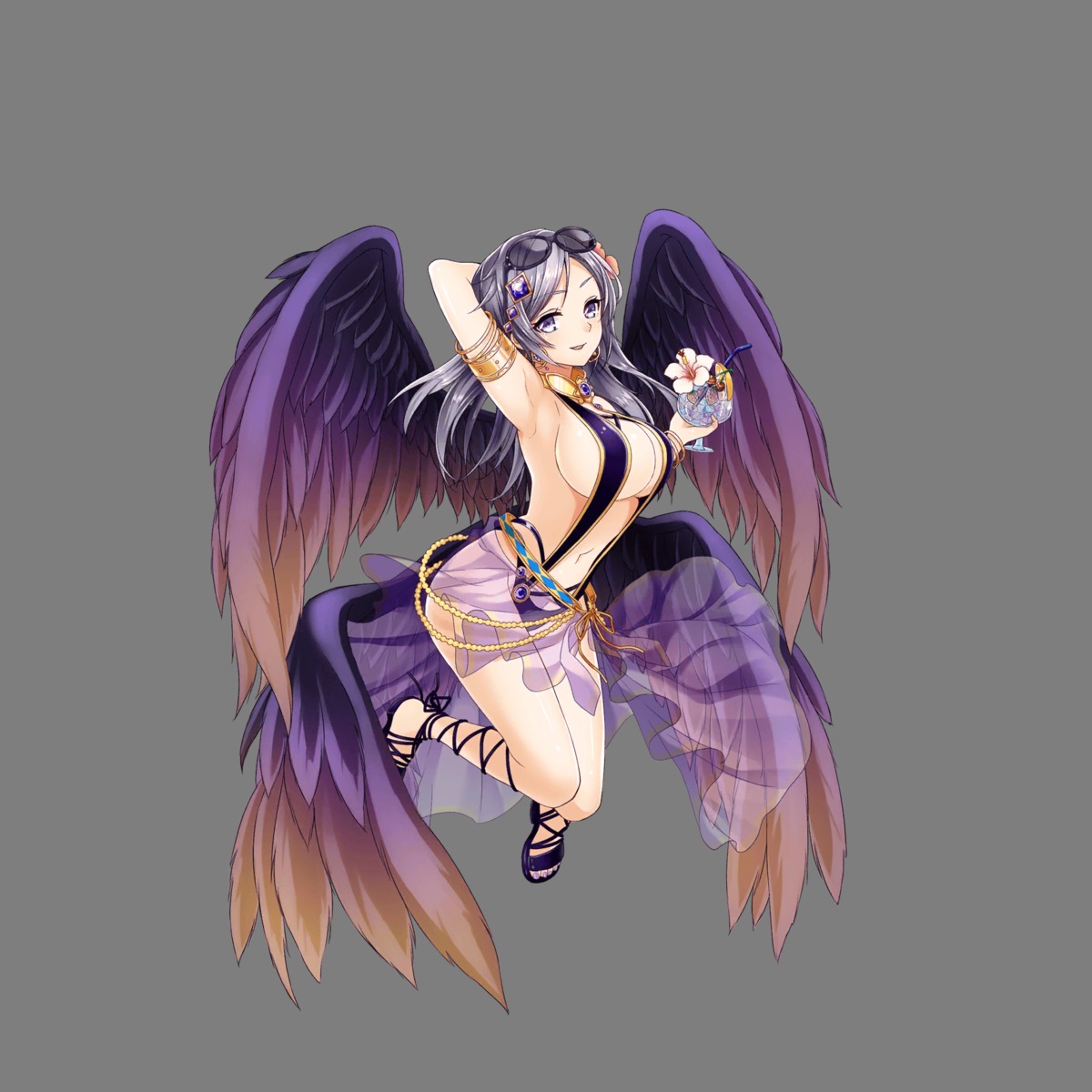 bikini heels hoshi_no_girls_odyssey megane see_through swimsuits transparent_png wings