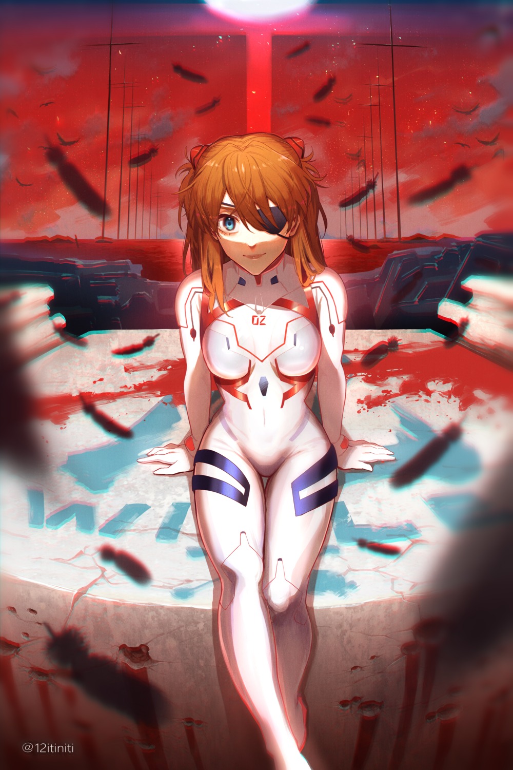 bodysuit eyepatch neon_genesis_evangelion souryuu_asuka_langley welve