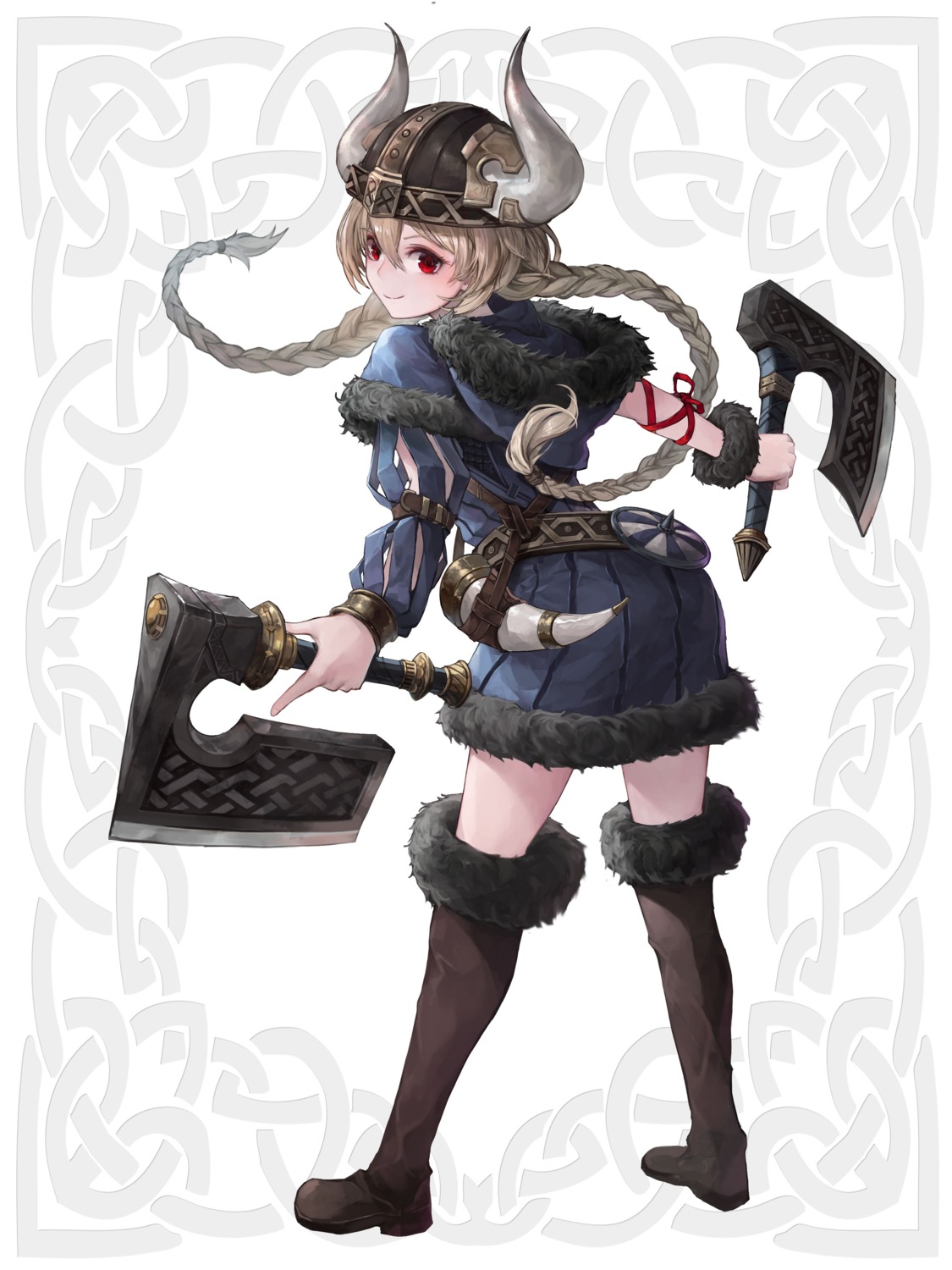 crystalherb dress horns thighhighs weapon