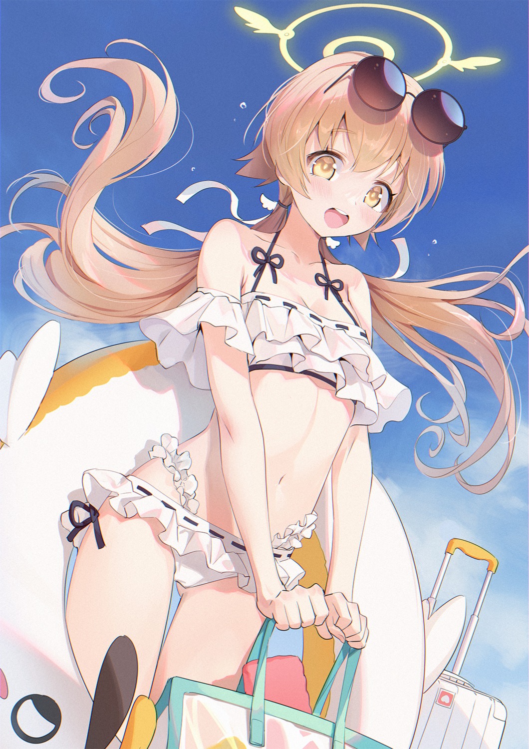 ajitani_hifumi bikini blue_archive cleavage halo megane mhk_(mechamania) swimsuits