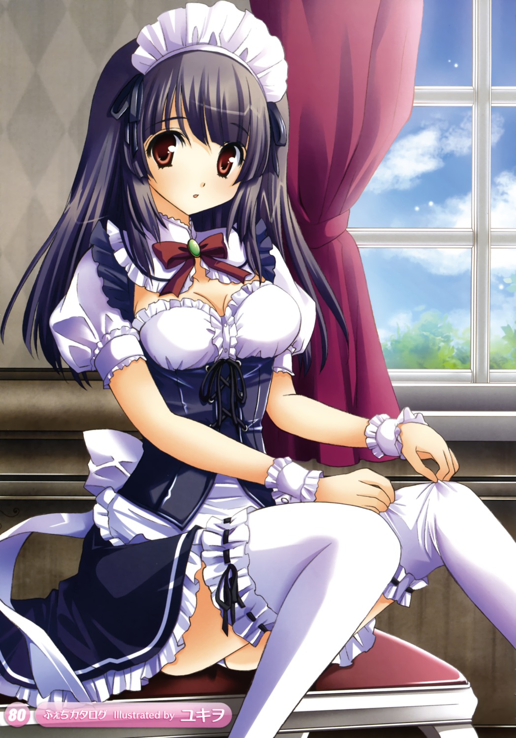 cleavage garter maid pantsu thighhighs yukiwo