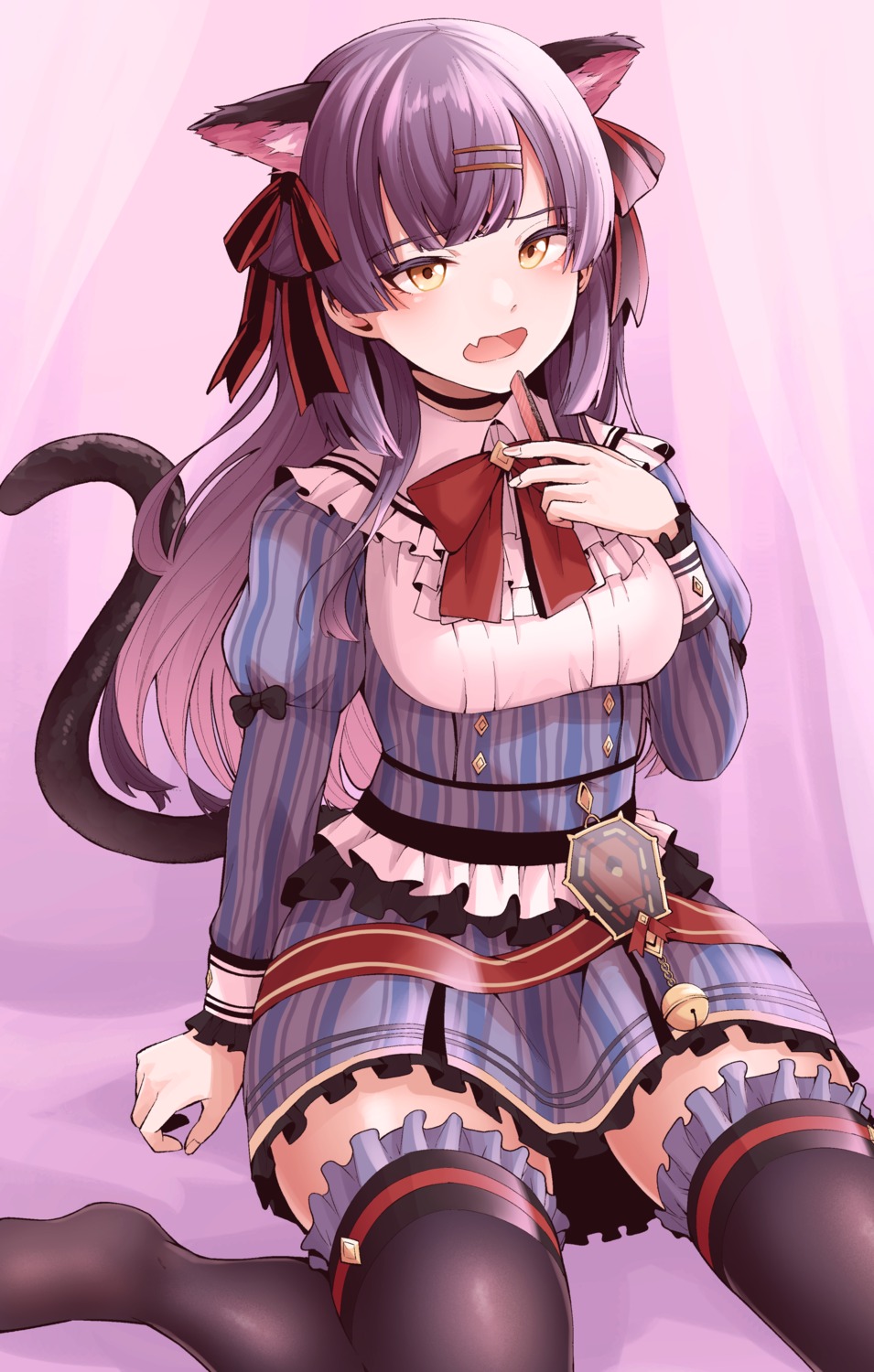 animal_ears mayuzumi_fuyuko nekomimi tail the_idolm@ster the_idolm@ster_shiny_colors thighhighs tokufumi