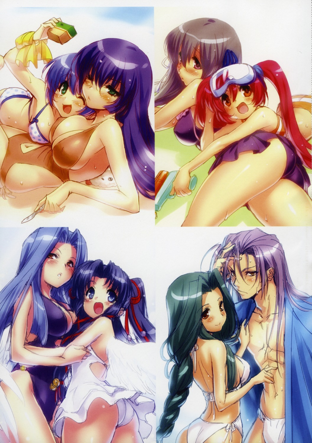 air ass bikini cleavage kannabi_no_mikoto kirishima_hijiri kirishima_kano michiru potato ryuuya swimsuits toono_minagi uraha yaobikuni zen