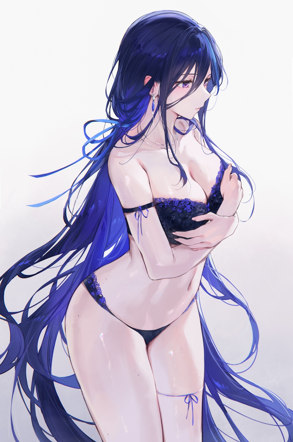 bra breast_hold clorinde garter genshin_impact pantsu qiandaiyiyu