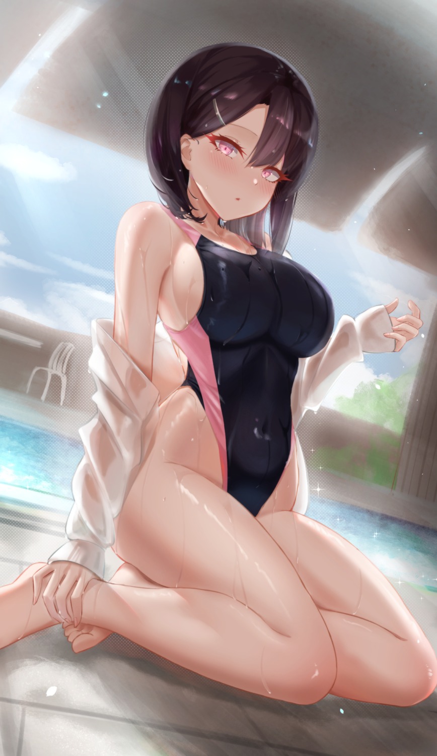 can_zhu see_through swimsuits wet wet_clothes