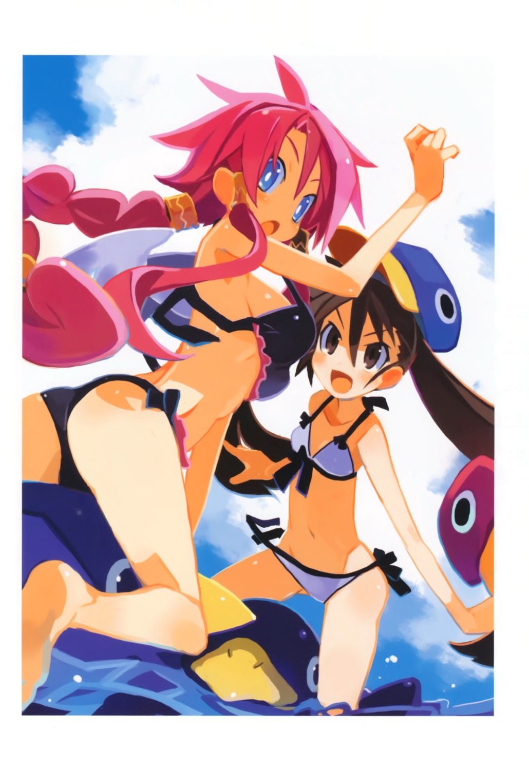 ass bikini cleavage disgaea_4 feet harada_takehito kazamatsuri_fuuka swimsuits vulcanus wardrobe_malfunction wet