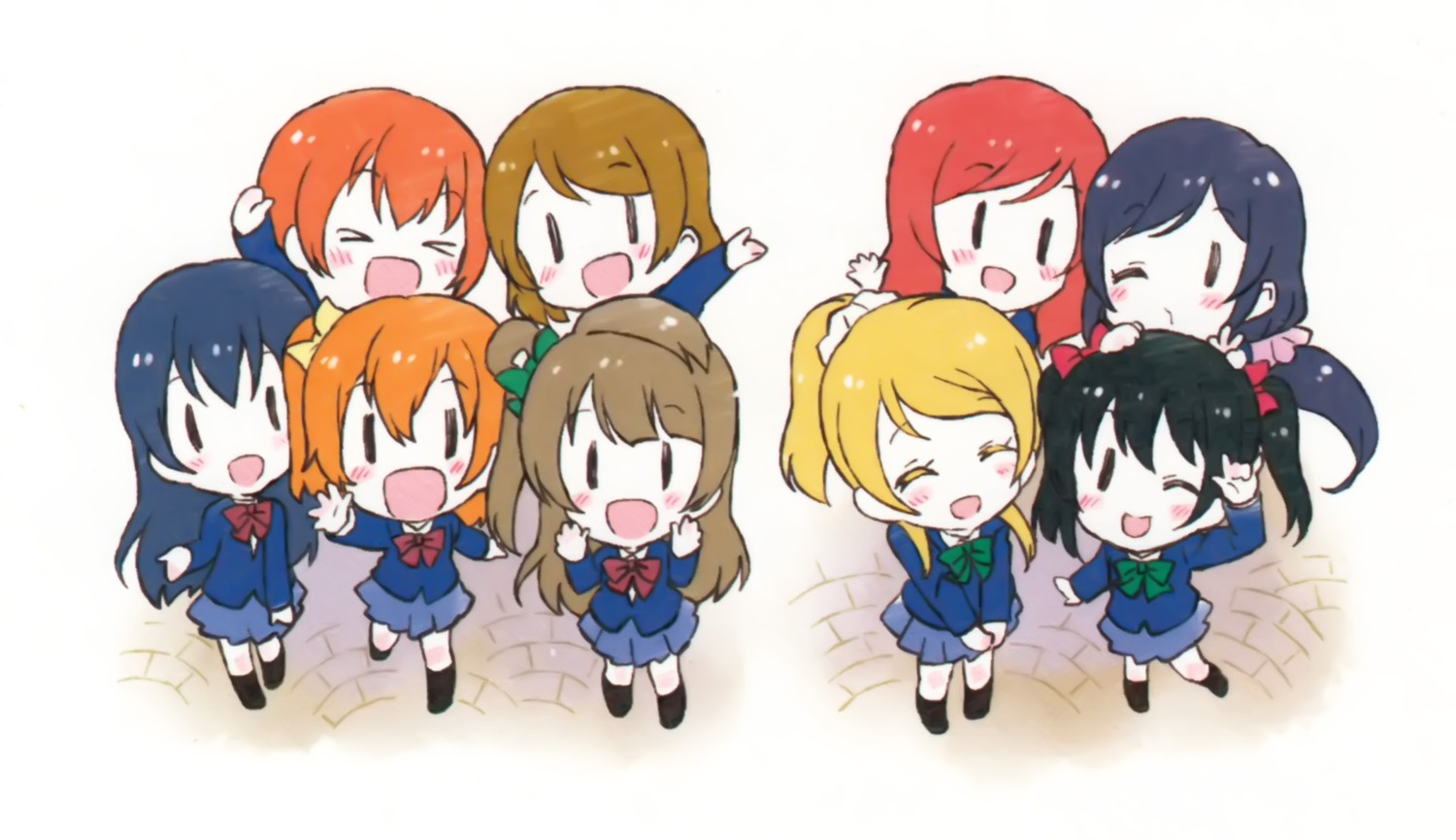 ayase_eli chibi hoshizora_rin kiyose_akame koizumi_hanayo kousaka_honoka love_live! minami_kotori nishikino_maki screening seifuku sonoda_umi toujou_nozomi yazawa_nico