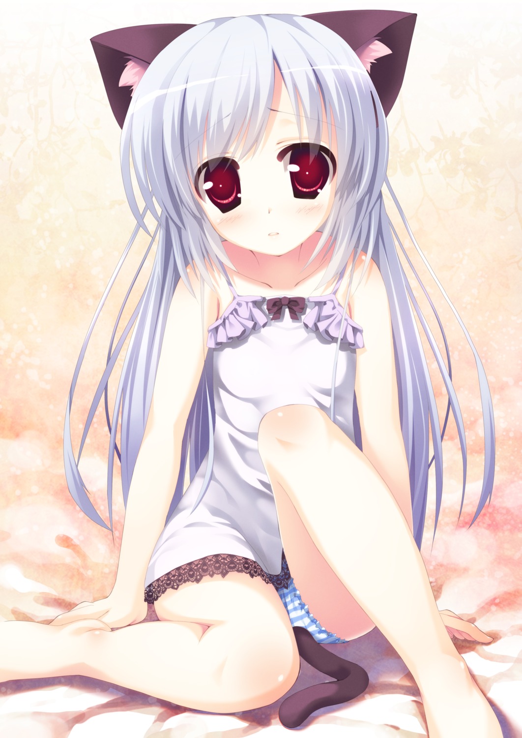 animal_ears asou_natsume dress loli nekomimi pantsu shimapan tail