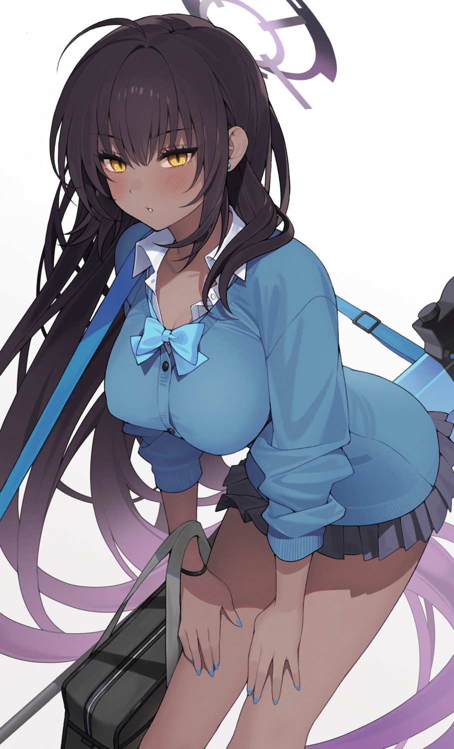 blue_archive halo kakudate_karin seifuku sweater yeije