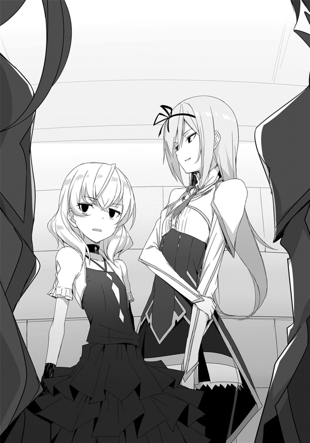 kasuga_ayumu_(artist) krulcifer_einfolk mel_gizalut monochrome pantyhose saijaku_muhai_no_bahamut seifuku