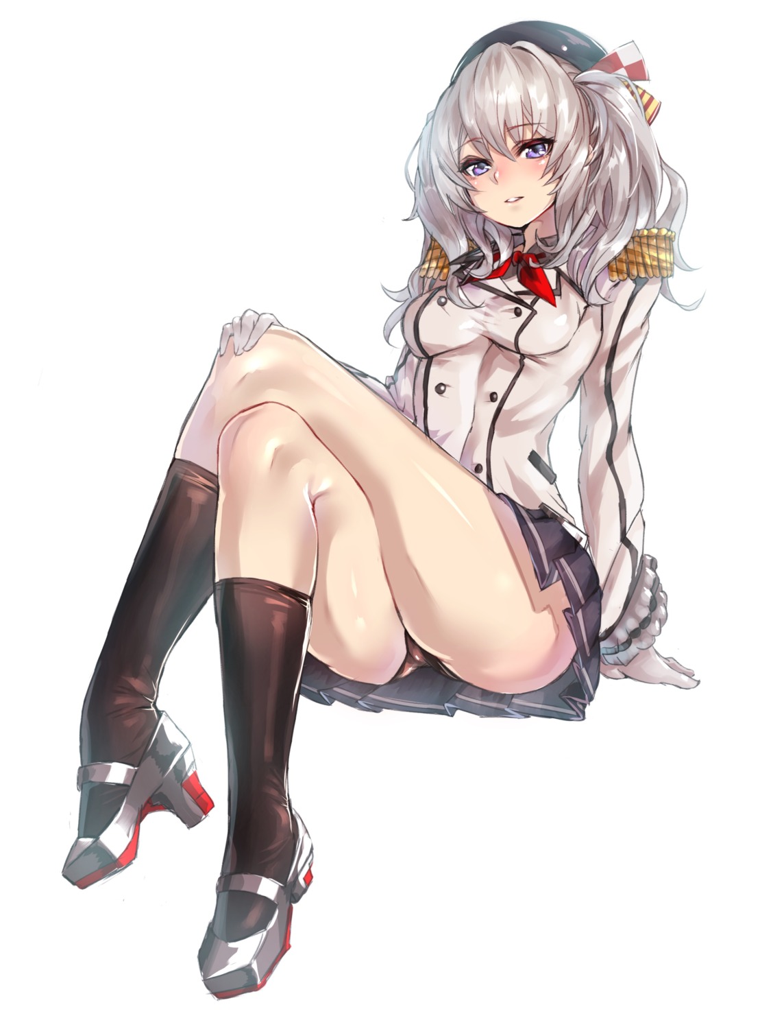 dio_uryyy heels kantai_collection kashima_(kancolle) pantsu uniform