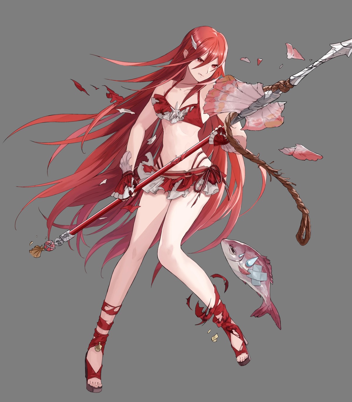 armor bikini cleavage fire_emblem fire_emblem_heroes fire_emblem_kakusei heels mayo swimsuits tiamo torn_clothes transparent_png weapon